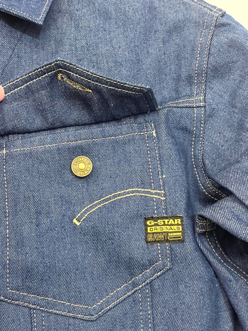 G-Star Raw Relaxed Cropped Cutoff Indigo Dark Blue Raw Denim Women’s Jacket - Picture 3 of 16